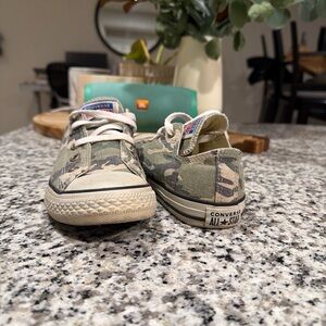 Converse Kids' Green Camouflage Sneakers